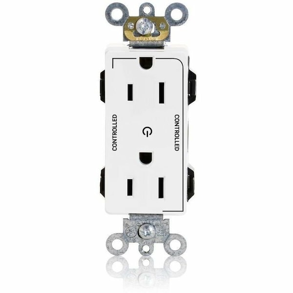 Leviton Straight Blade Receptacle, 5-15R, 15 A, 125V AC, Flush Mount, Self-Grounded M1626-2SW - main
