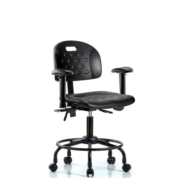 Blue Ridge Ergonomics Desk Chair Newport Desk Chair, RT, Tilt AA Casters, Adjustable Arms, 19" to 23" Height, Black; Blue BR-HPDHCH-RT-T1-A1-RC - main