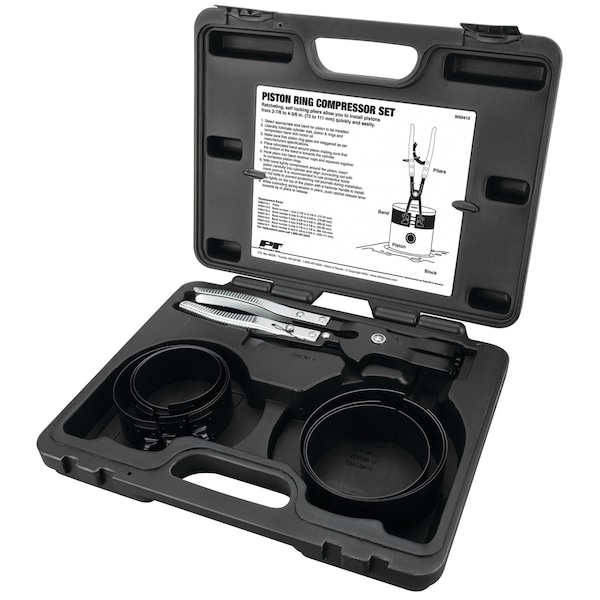 Performance Tool Piston Ring Compressor Set, SAE/Metric Bands, Engine Installation W89410 - main