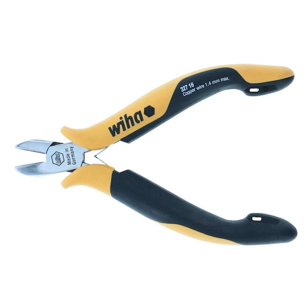 Wiha Electronic ESD Safe Precision Wide Oval Head Bevel Cutters 32716 - main