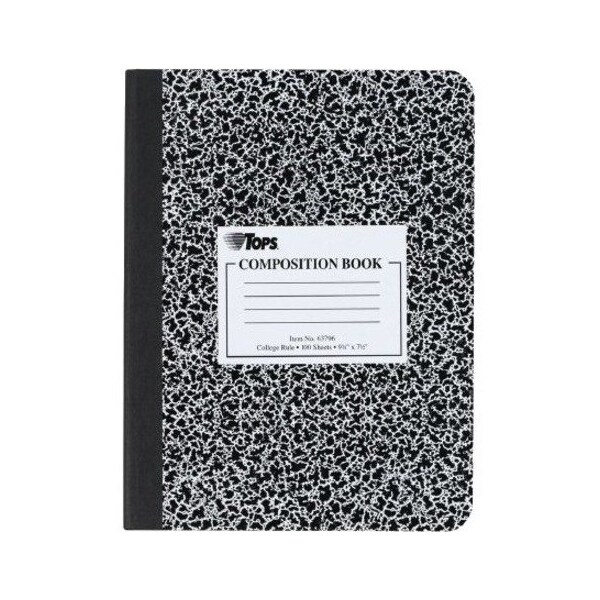 Tops Composition Book Marble Design College Rule Hard Cover 100 SH per BK 63796 - main
