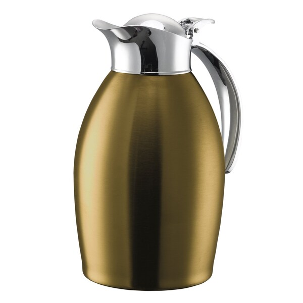 Service Ideas Nicollet Series 1-Liter Stainless Vacuum Insulated Carafe with Flip-Top Lid in Vintage Gold NIC10BSVG - main