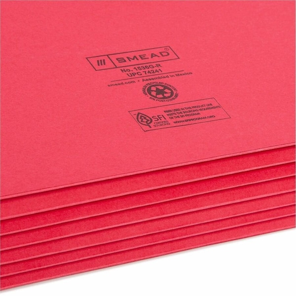 Smead File Pocket, StraightCut Tab, 514 Expansion, Legal Size, Red, 10 per Box 74241, Red SMD74241 - main