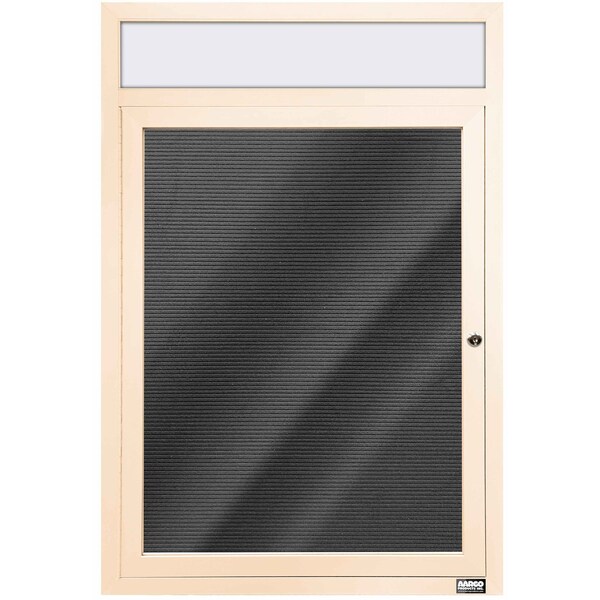 Aarco Enclosed Letter Board Directory w/ Powder Coated Ivory Aluminum Frame and Header, 36''Hx24''W, 1 Door ADC3624HIV - main