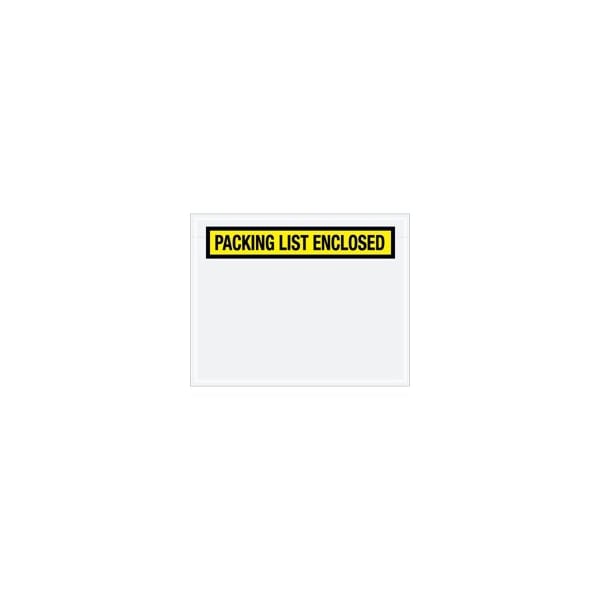 Bubblefast 7 x 5 1/2'' Yellow Panel Face ''Packing List Enclosed'' Envelopes, 1000PK BFPL456 - main