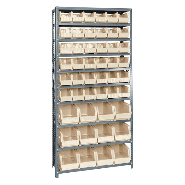 Quantum Storage Systems 10 SHELF OPEN UNIT W/48 IVORY BINS QSBU-230240IV - main