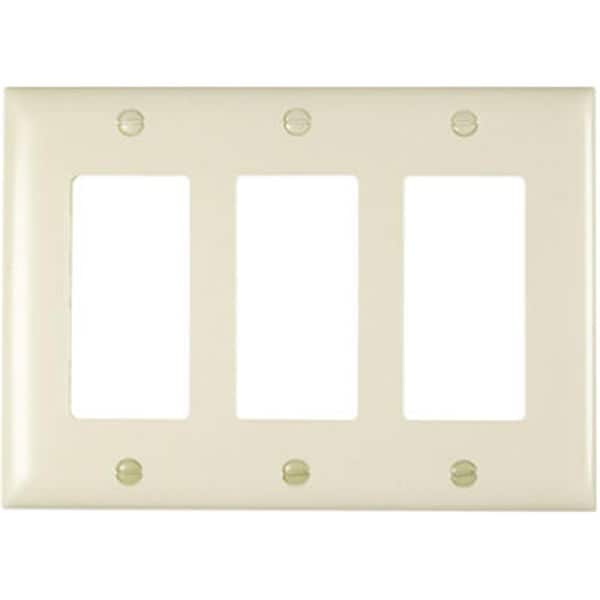 Nextgen TP263LACC12 Wall Plate, 3 Gang, Light Almond NE601482 - main