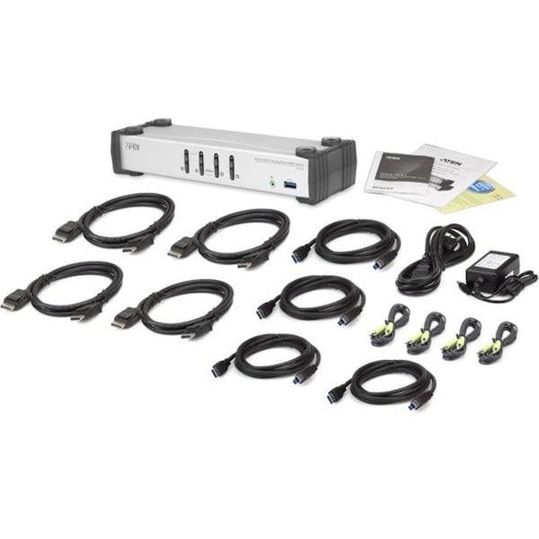 Aten 4-Port Usb 3.0 Displayport Kvmp Switch Support Up To 3840X2160 30Hz CS1914 - main