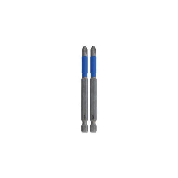 Wiha TerminatorBlue Phillips Impact Bit, Size #2, 1/4 in Dr, 3.5 in L, Hex, 2PK 817-70302 - main