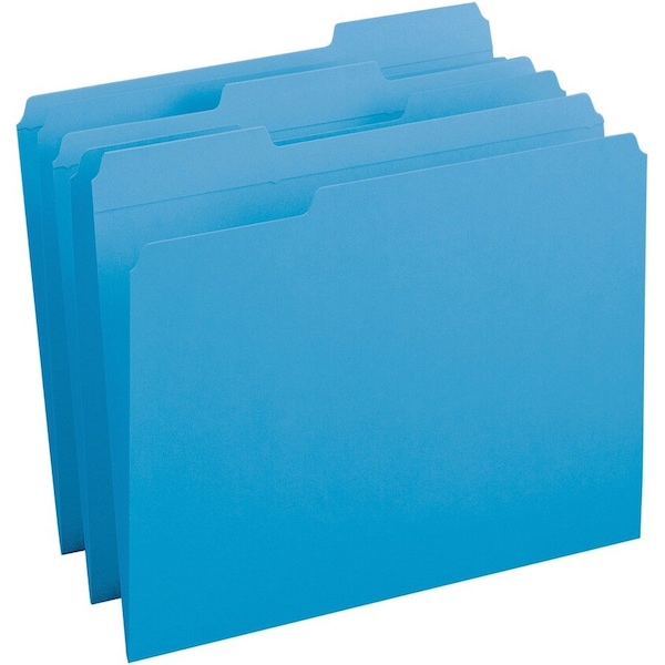 Business Source File Folder, Blue, Paperboard, PK100 BSN03172 - main