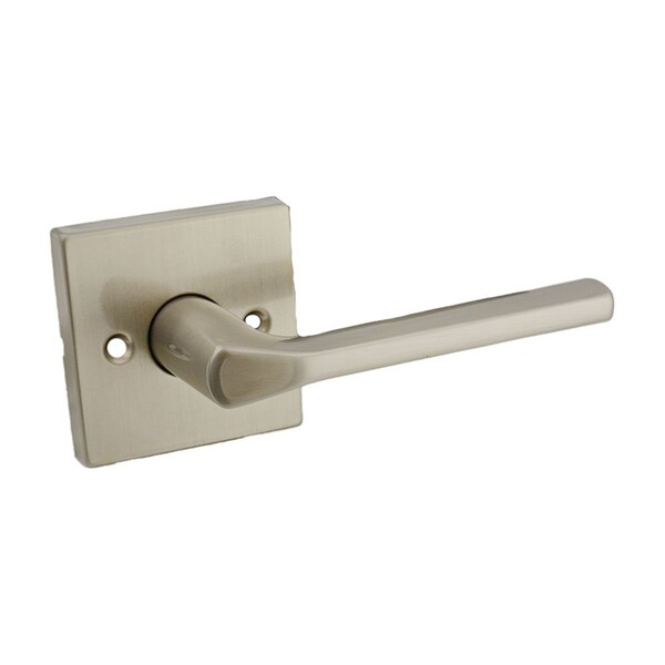 Kwikset Lisbon Lever with Square Rose Interior Dummy Handleset Trim New Chassis Satin Nickel Finish 968LSLSQT-15 - main