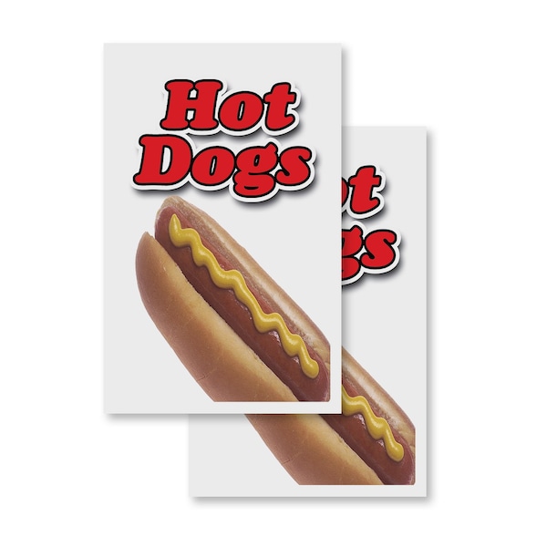 Signmission Hot Dogs, Vinyl Decals Only 24 Inch x 36 Inch, Vinyl Decal, 2PK DSB-2436-2PACK-Hot Dogs 1 - main