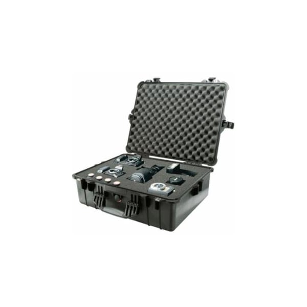 Pelican Protector Case, 1.65 ft³, 24.39 in L x 19.36 in W x 8.79 in D, Black, with Foam 562-1600-000-110 - main