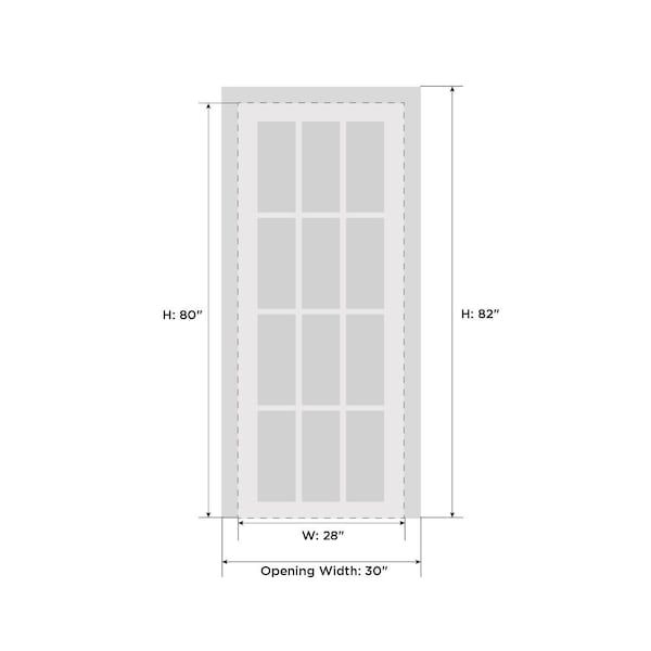 Sartodoors Solid French Door Frosted Glass White 28x80 Solid Core Modern Interior QUADRO4266ID-WS-28 - main