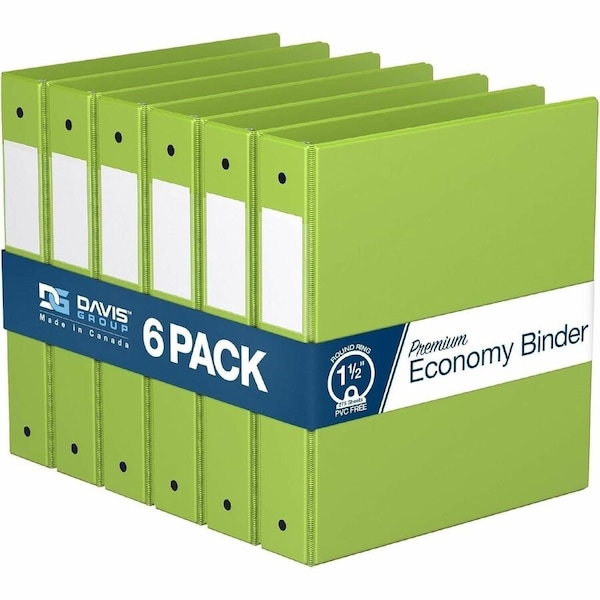 Davis Group Premium Economy, Round Ring, Binder, (Lime Green, 1.5"), PK6 2312-24-06 - main