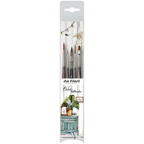 Da Vinci Artist Signature Collection by Frau Von Bommel, Boho Watercolor Brushes, Assorted, 5-Piece Set VA-11672_0 - main
