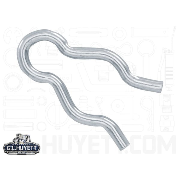 Huyett Hair Pin, Zinc Plated Spring Steel, 0.063 in Wire Dia x 0.750 in Length BPXZ-412 - main