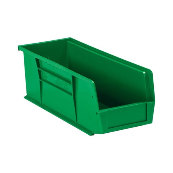 Partners Brand Hang & Stack Storage Bin, Green, 6 PK BINP1111G - main