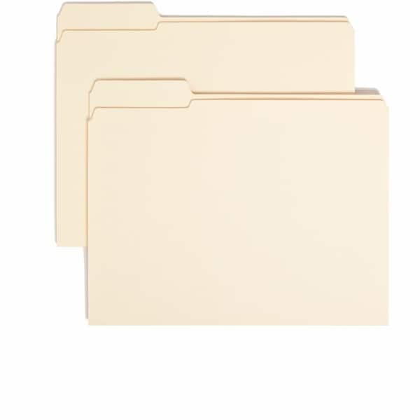 Smead File Folder, 1/3 Cut First Position, Reinforced Top Tab, Letter, Manila, 100/Box 10335 - main