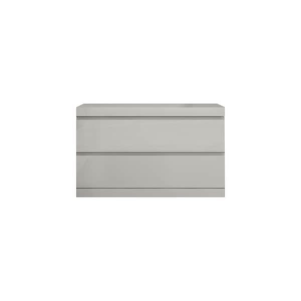 Homeroots 20" Light Gray Wood Two Drawer Nightstand 722659 - main