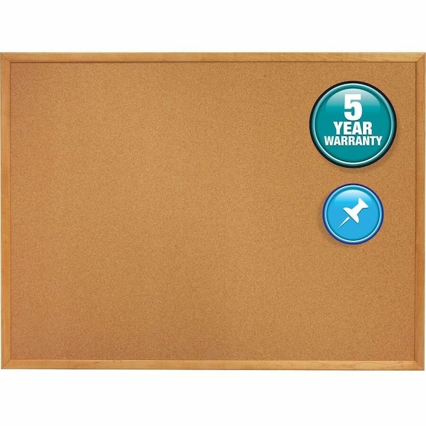 Quartet Cork Bulletin Board 4ft.x3ft., Oak Finish Frame 304 - main