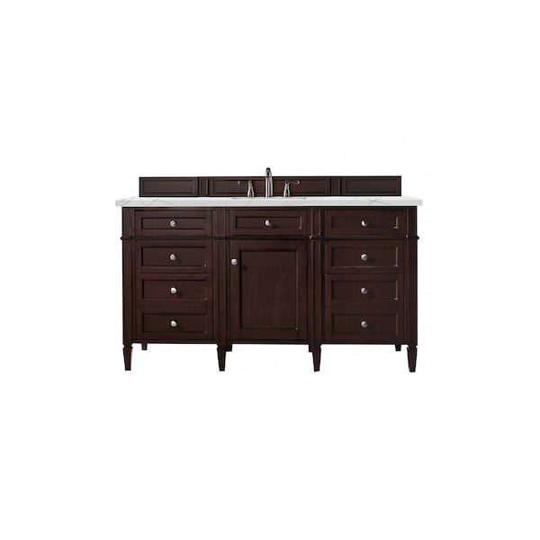 James Martin Vanities Brittany 60'' S Vanity, Burnished Mahogany w/ Ethereal Noctis Silestone Top w/ Wireless Charger 650-V60S-BNM-FENC - main
