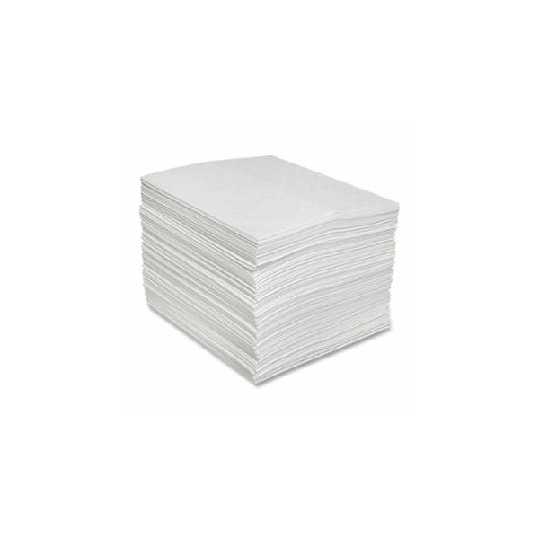 Spilfyter Sorbent Pads and Rolls, 18 in L x 16 in W, Oil Only, Heavy, Single-Ply, White, Pads, Bag, 100PK 920-SFZ-72 - main