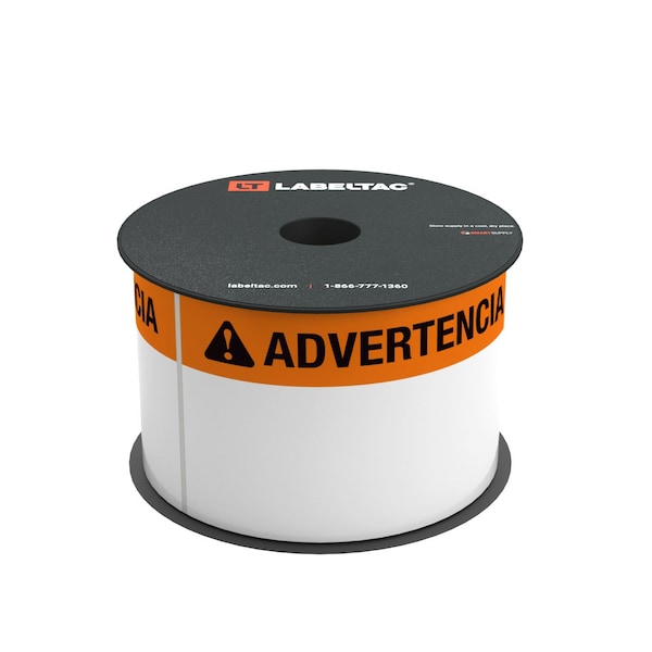 Labeltac Die-Cut Advertencia, Warning Labels Roll 3in x 5in, 200 labels per roll LT35WARN-SPAN - main