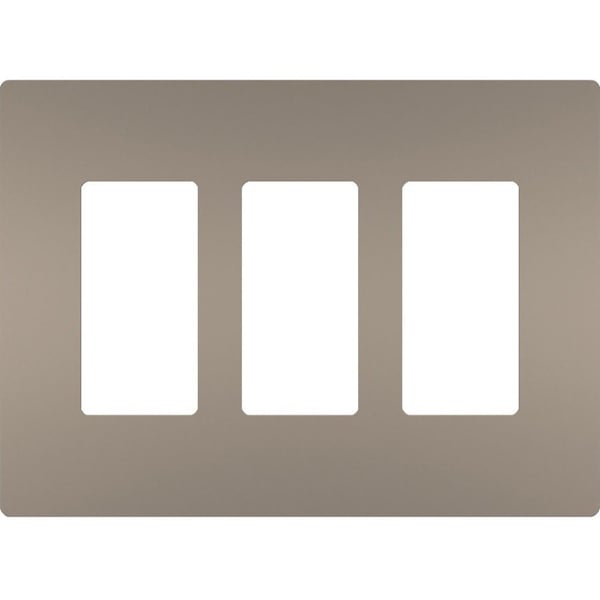 Zoro Select Rocker Wall Plate, Number of Gangs: 3 Plastic, Metallic Finish, Nickel RWP263NICC6 - main