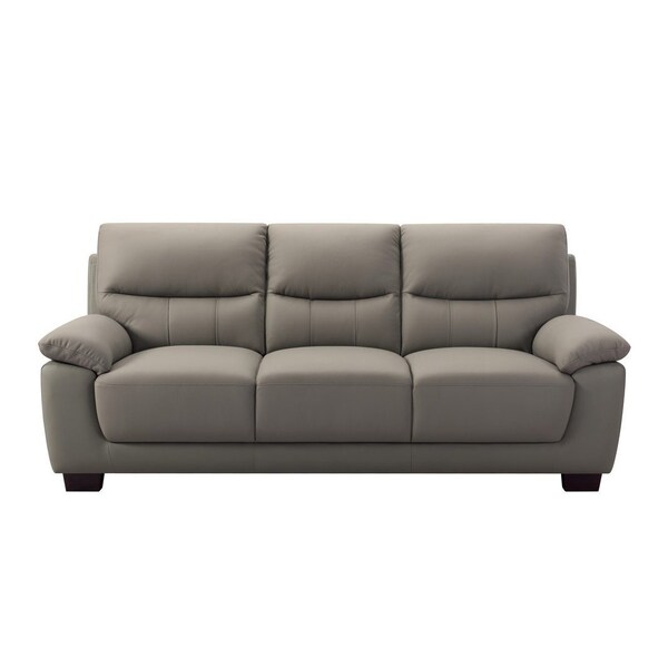 Homeroots 82" Gray Faux Leather Sofa 565009 - main