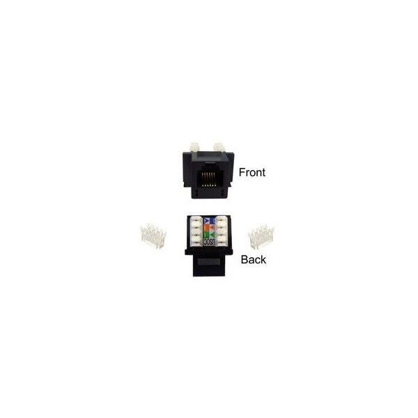 Cable Wholesale Keystone Insert, Black, Phone/Data Jack, RJ11 / RJ12 Female to 110 Type Punch Down 320-120BK - main