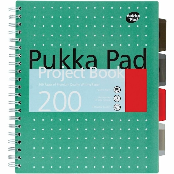 Pukka Pads Metallic Green Letter Sized Subject Divider Notebook, 3PK 8748-MET - main