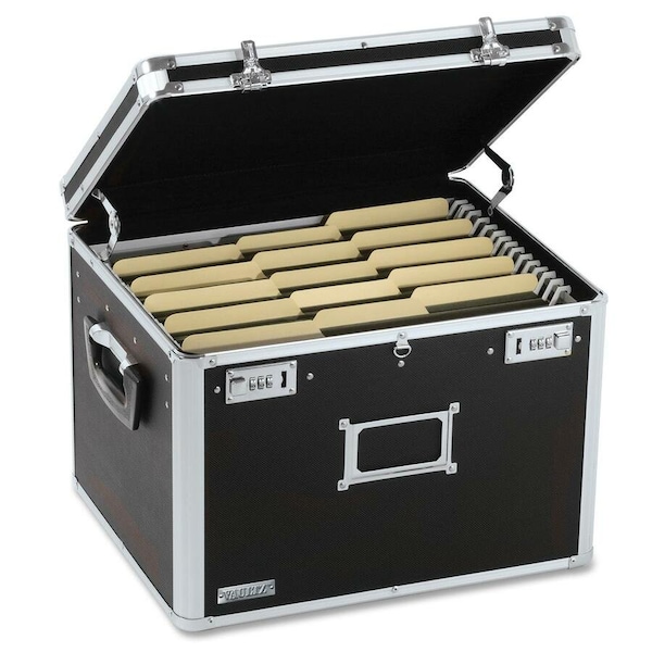 Vaultz VZ01008 Locking File Chest Storage Box- Letter/Legal- 17-1/2 x 14 x 12-1/2- Black VZ01008 - main
