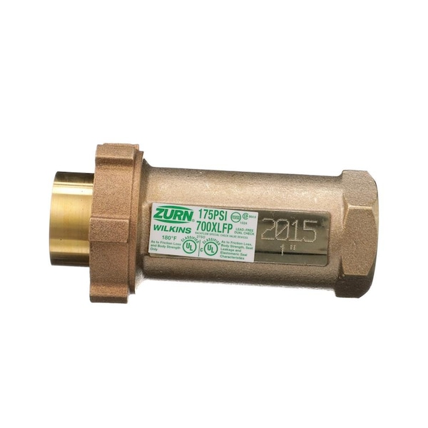 Wilkins 1-1/4in Union Fem Mtr Thread Inlt X 1in Fem NPT Outlt LF Fire Protctn Dual Check 114UFMX1F-700XLFP - main