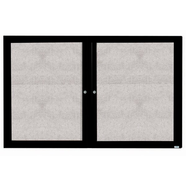 Aarco Outdoor Enclosed Bulletin Board w/ Al Frame, Powder Coated Black, 48''Hx72''W ODCC4872RBK - main