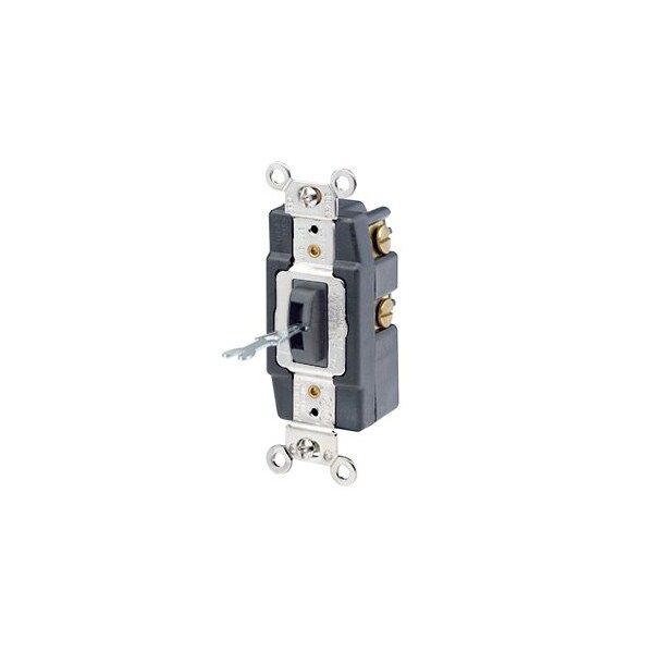 Leviton Locking Toggle Switch, 15 Amp, 120/277 Volt, Black 1281-L - main