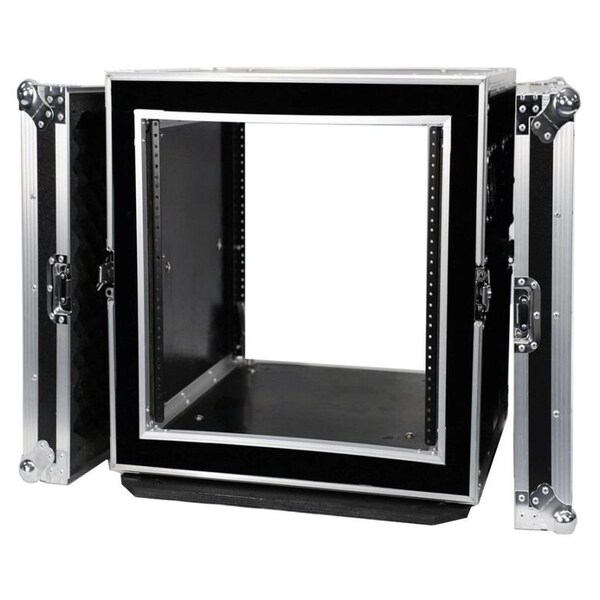 Deejay Led Fly Drive Case 10u Space Shock Mount Amplifier Case - 21-Inch Body Depth with Wheels TBH10UADSM21W - main