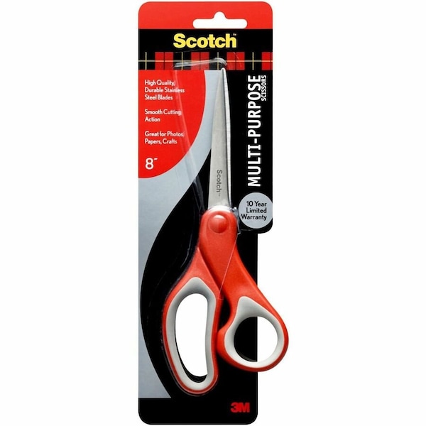 Scotch Scissors, 8", Red/Gray 1428 - main