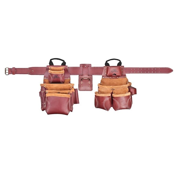 Custom Leathercraft Signature Elite Framer Tool Apron, 40 to 52 in Waist, 58 in L, Leather, Brown 21455X - main
