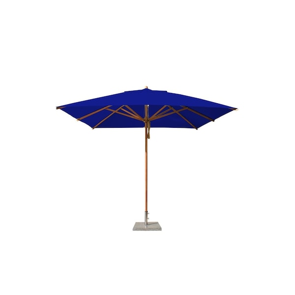 Bambrella 10' Square Bamboo Market Umbrella w/2" Pole Diameter-Blue Canopy 3.0m SQ-L-BL - main