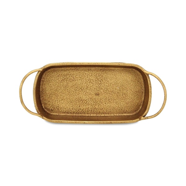 Homeroots 11in Gold Cast Iron Handmade Trinket Tray 634793 - main