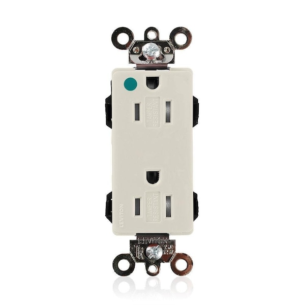 Leviton Straight Blade Receptacle, 5-15R, 15 A, 125V AC, Surface Mount, Self-Grounded MT162-ILT - main
