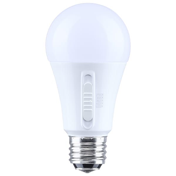 Satco 13.5/10/5 Watt LED A19 3 Way Lamp 27K/3K/35K/4K/5K CCT Lumens Medium Double Contact Base 120 Volt S14396 - main
