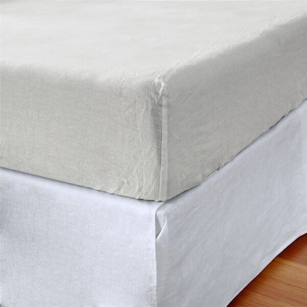 Homeroots Ivory Linen Twin Fitted Sheet 520796 - main