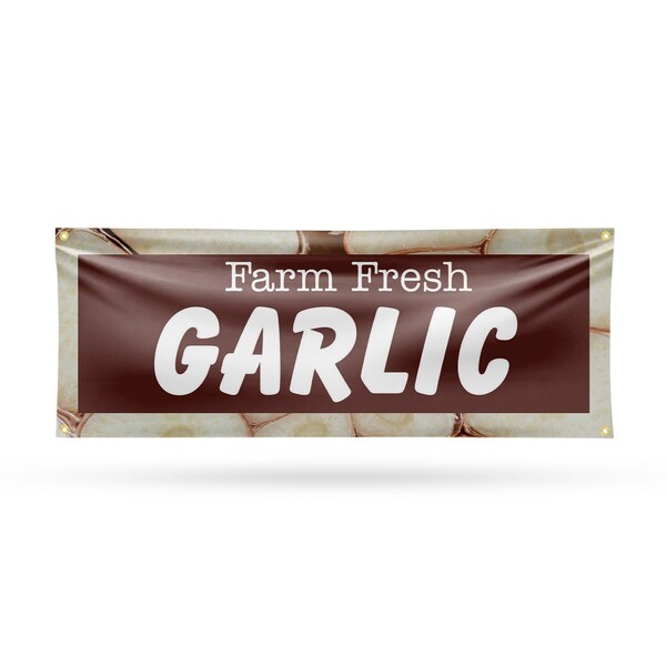 Signmission Farm Fresh Garlic, 18 Inch x 48 Inch, Vinyl Banner B-30592 - main