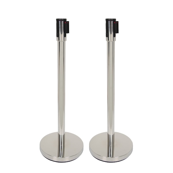 Showdown Displays Belt Barriers (Set Of Two) - Chrome 280140-CHRO - main