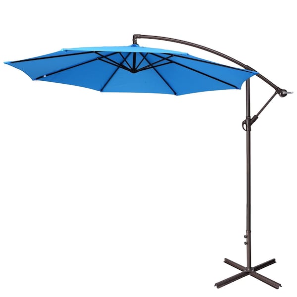 Villacera 10-Foot Offset Outdoor Patio Umbrella, Blue 83-OUT5411 - main