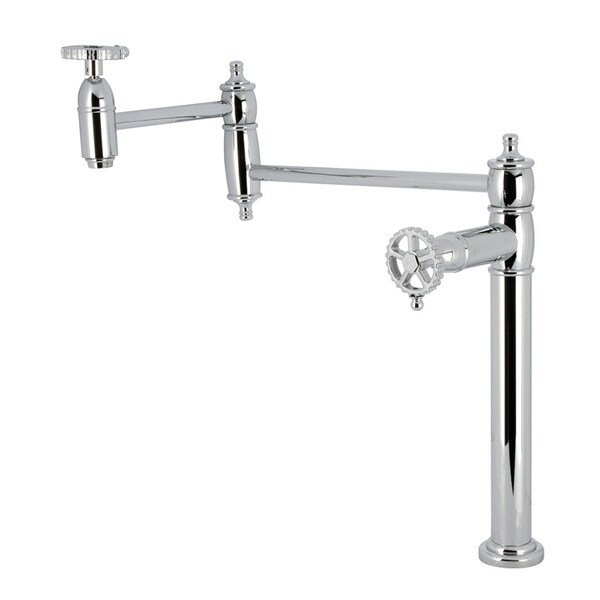 Kingston Brass Deck Mount Pot Filler Faucet, Polished Chrome KS3701CG - main