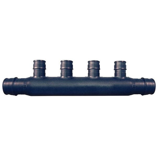Apollo Valves ExpansionPEX Series Open End Manifold, 734 in OAL, 2Inlet, 34 in Inlet, 4Outlet, Brass EPXM4PTO - main