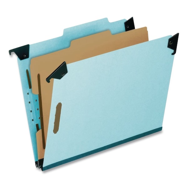Pendaflex Hanging Classification Folders w/Dividers, Letter, 1 Divider, 2/5-Cut Exterior Tab, Light Blue, 10PK 59251 - main